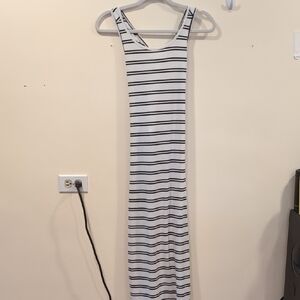 SHEIN Black and White Striped Maxi Dress